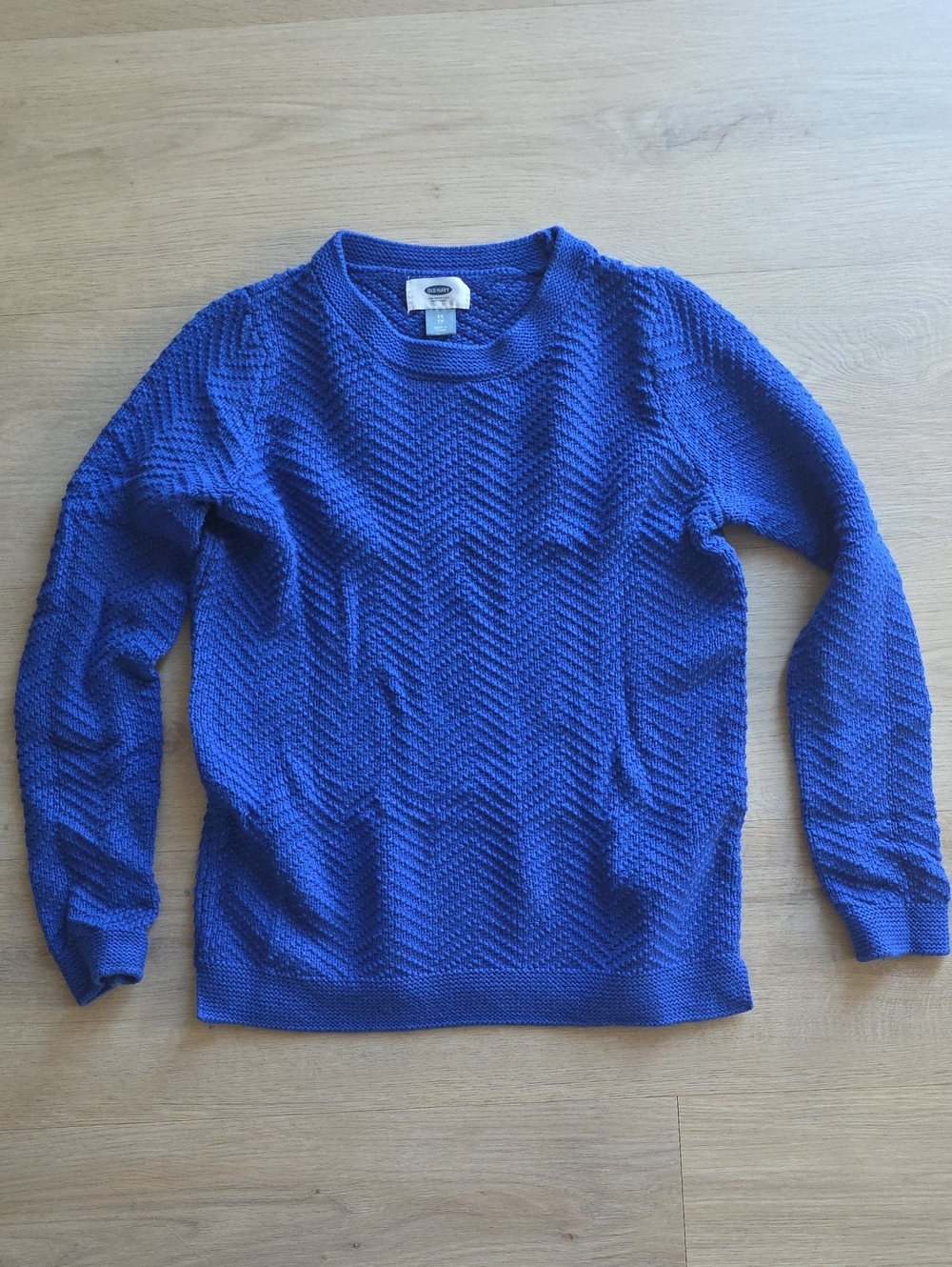 Old Navy Royal Blue Textured Crewneck Sweater